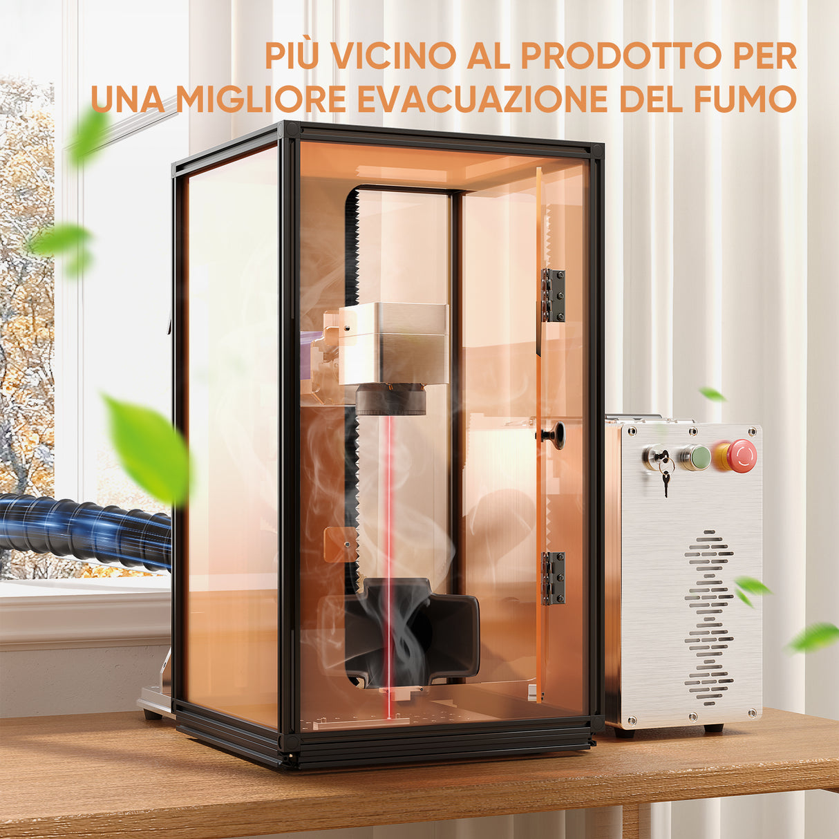 Contenitore per incisore laser Monport per laser a fibra GQ e GPro (con interruttore di protezione della porta)