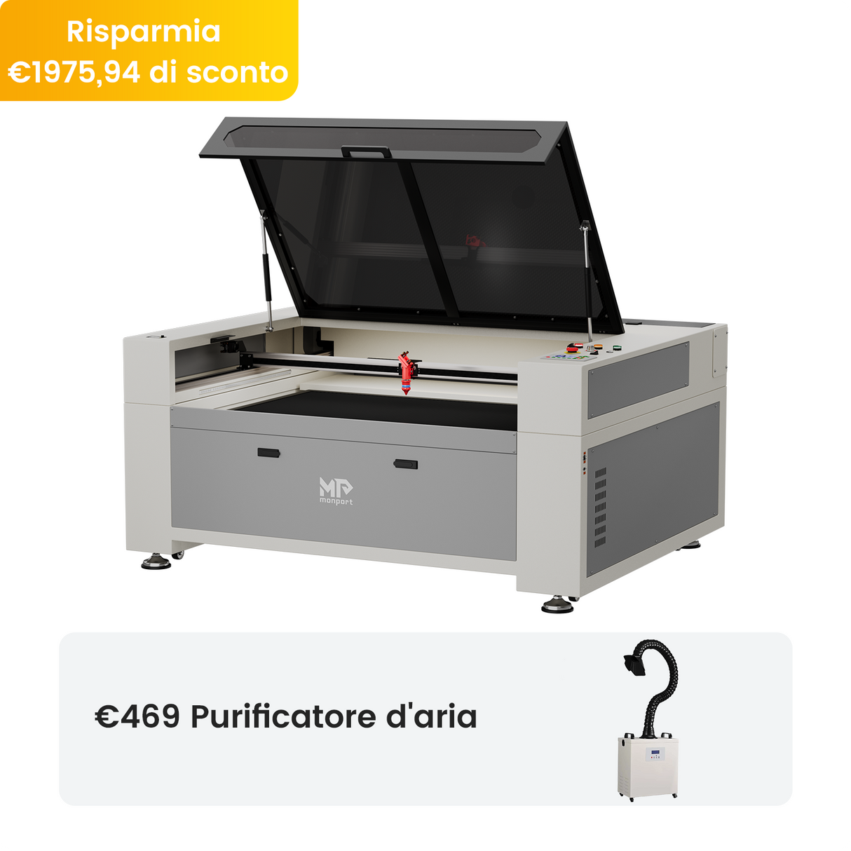 Montport 150W CO2 sistema di raffreddamento ad acqua integrato con il laser e la tagliatrice (1600x1000mm)