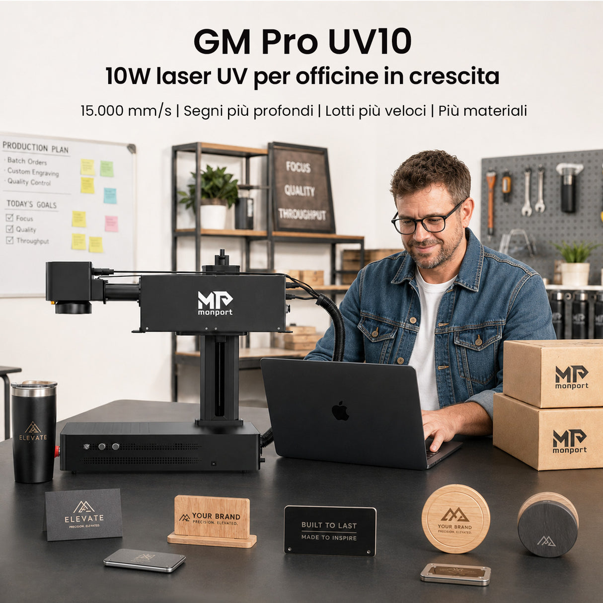 Monport UV Pro 10W Laser UV per incisione e marcatura | Incisione interna 3D su cristallo