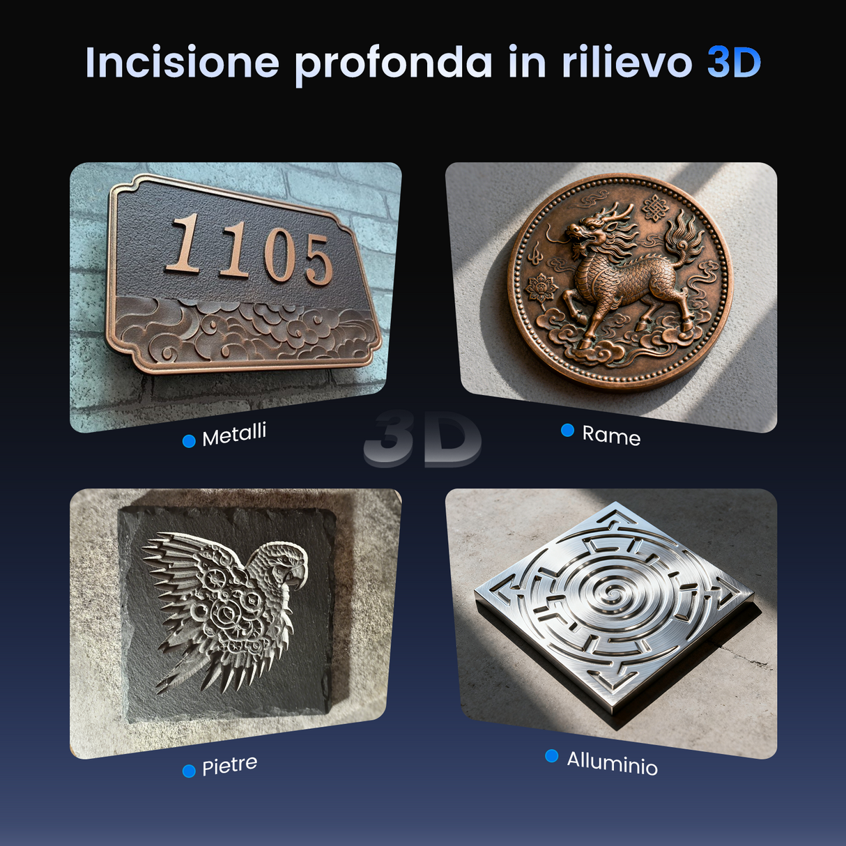 Incisore e marcatore laser a fibra ottica Monport GT 30W con messa a fuoco automatica (5.9“ x 5.9”)