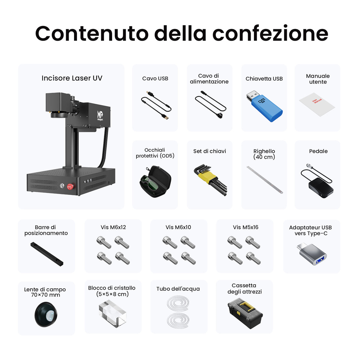Monport UV Pro 10W Laser UV per incisione e marcatura | Incisione interna 3D su cristallo