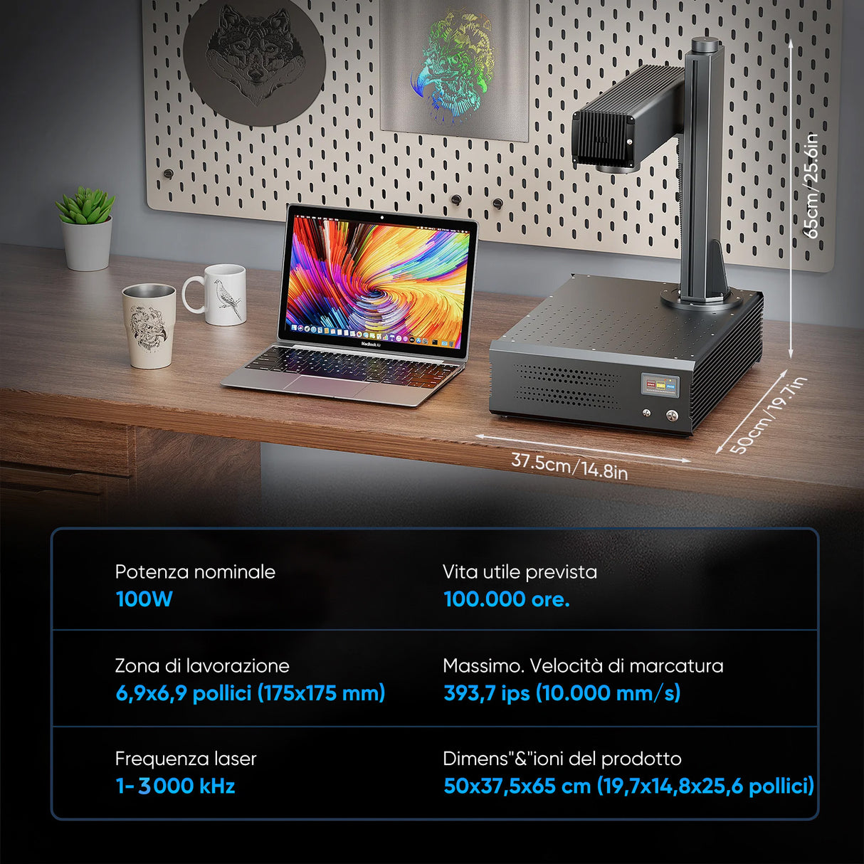 Monport GA migliora la macchina di incisione e di marker con un laser a fibre ottiche MOPA integrato a 100W con connessioni automatiche