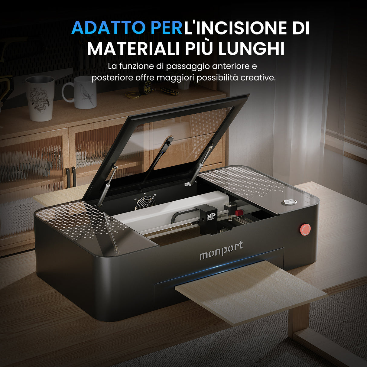 La macchina da intaglio a laser multifunzione MONPORT ONYX 55W (460mm* 280 mm)