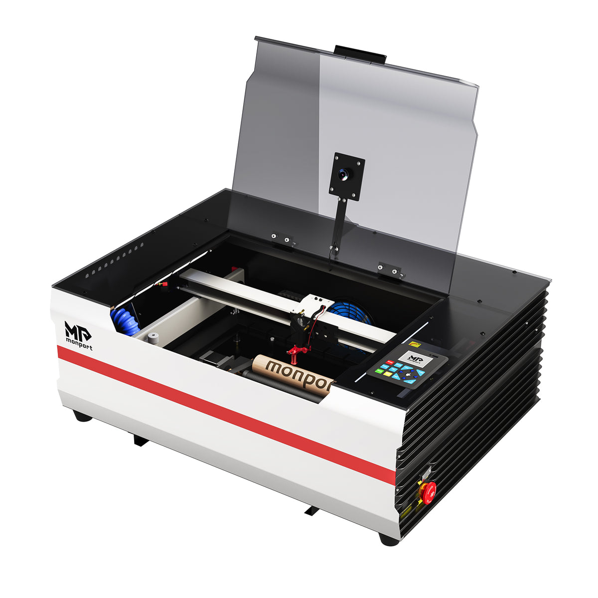 Monport Reno45 Pro Vision Aggiornato 45W Incisore & Tagliatore Laser CO₂ con Raffreddamento ad Acqua Integrato & Fotocamera HD da 8 MP