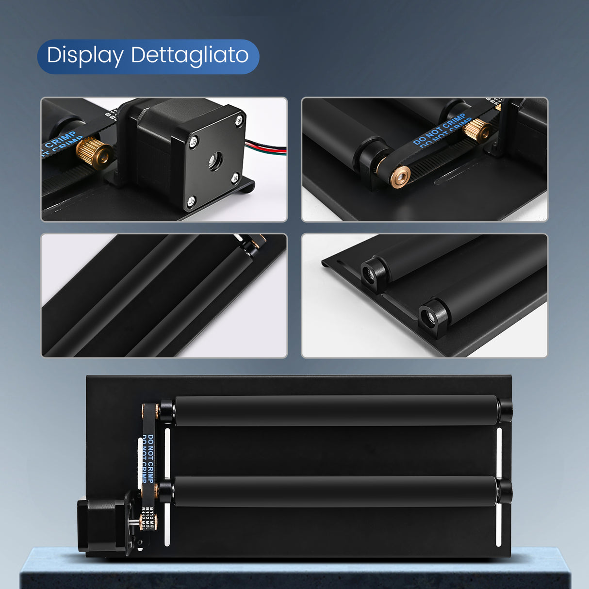 Monport Asse di rotazione del laser a 360° migliorato per gli incisori laser CO2 della serie Reno per il mantenimento di oggetti cilindrici