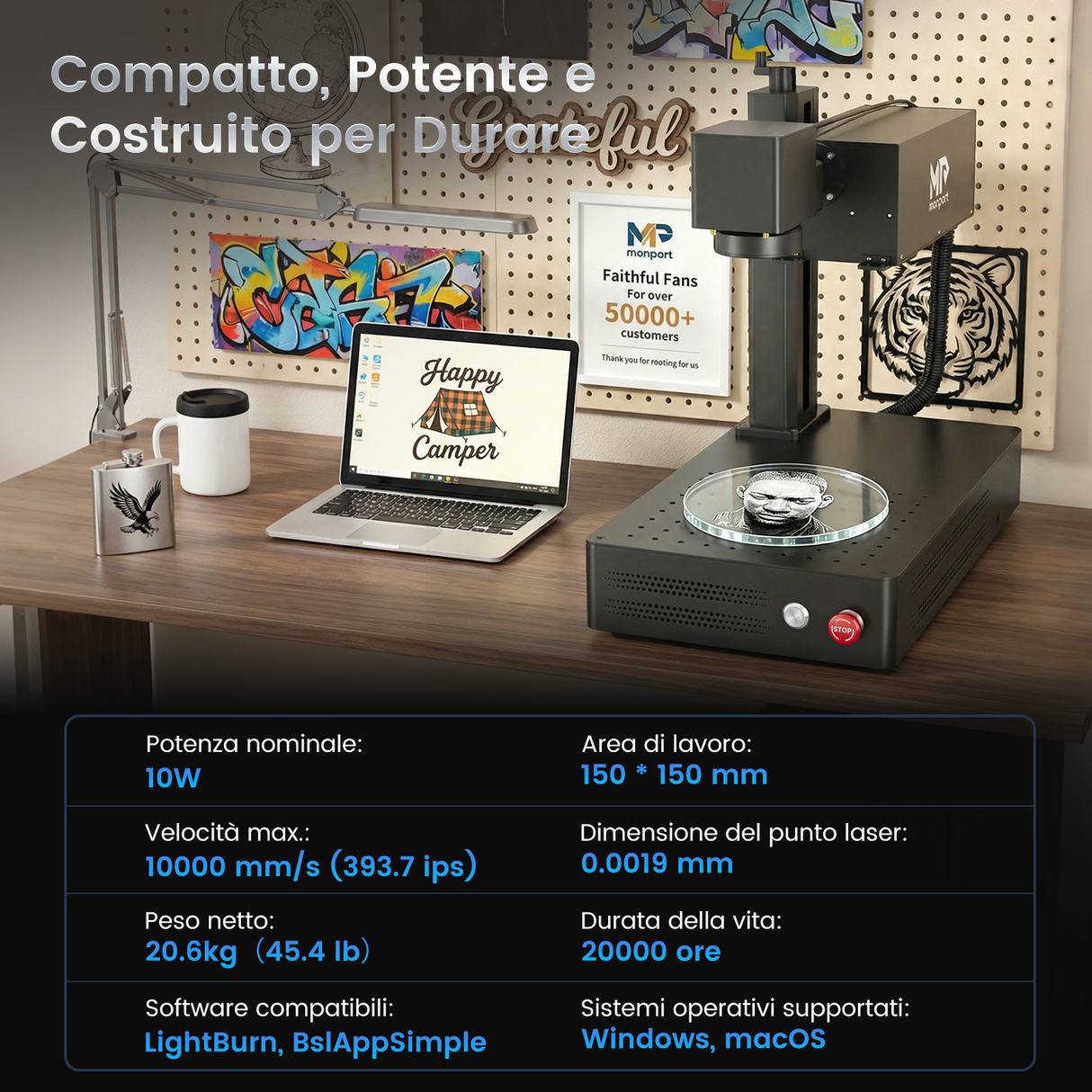 Macchina per incisione e marcatura laser UV Monport GM 10W