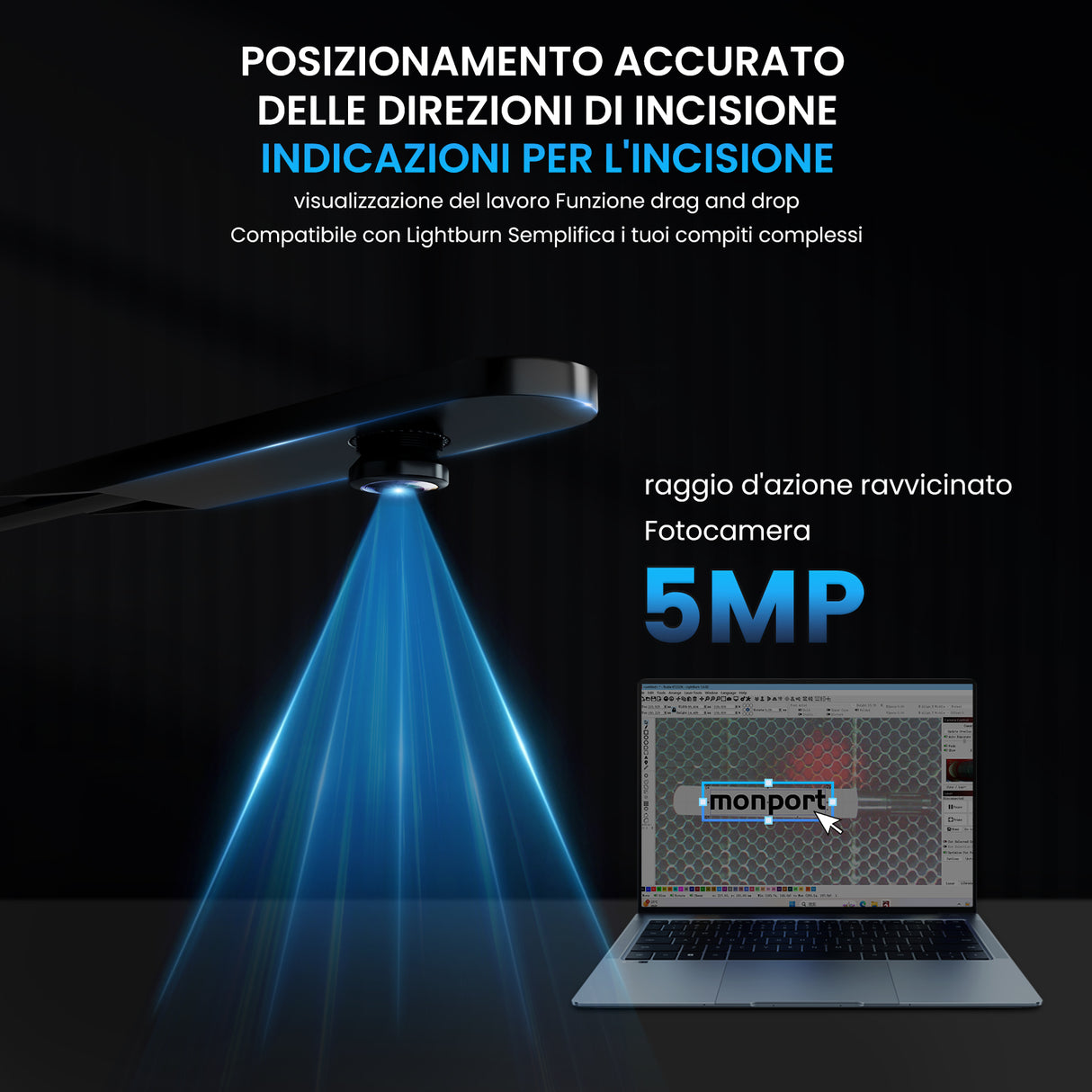La macchina da intaglio a laser multifunzione MONPORT ONYX 55W (460mm* 280 mm)