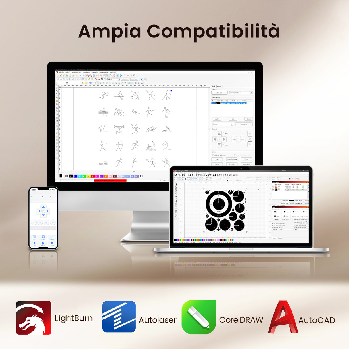 Incisore e taglierina laser CO2 da tavolo Monport Reno65 65W (24“ X 16”) con nuovo semi-autofocus