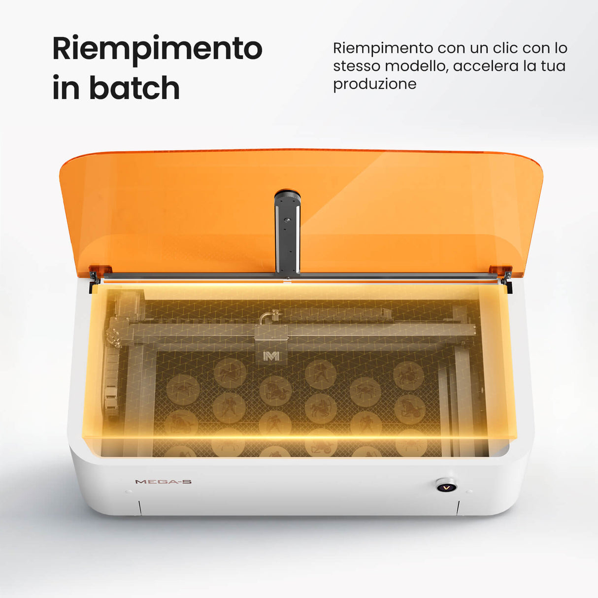 Monport MEGAS – Upgrade della serie Mega: macchina per incisione e taglio laser CO₂ da 70W con precisione intelligente
