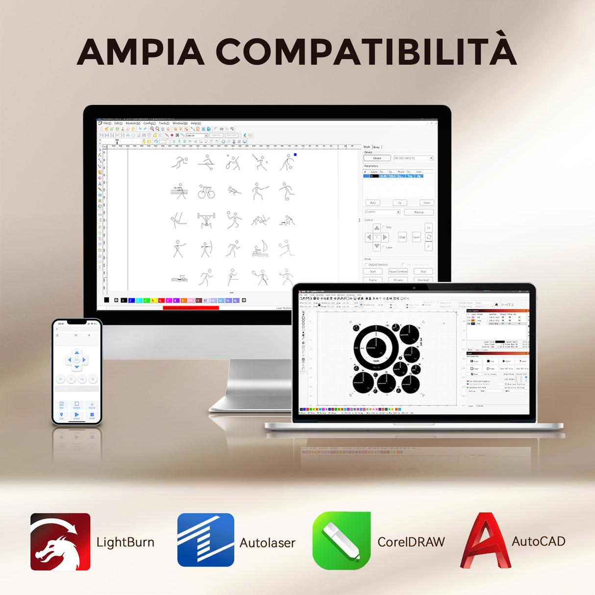 Incisore e taglierina laser CO2 da tavolo Monport Reno65 Pro 65W (24“ X 16”) con nuovo controller DSP e semi-autofocus