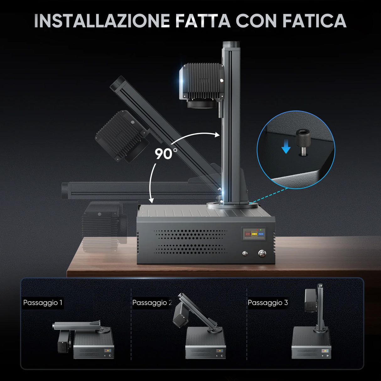 Monport GA migliora la macchina di incisione e di marker con un laser a fibre ottiche MOPA integrato a 100W con connessioni automatiche