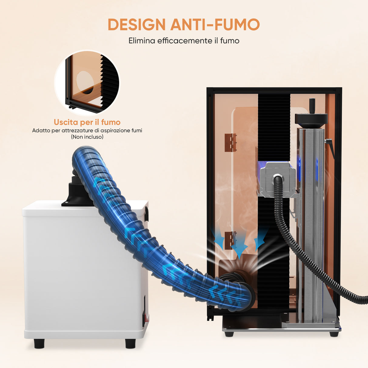 Contenitore per incisore laser Monport per laser a fibra GQ e GPro (con interruttore di protezione della porta)