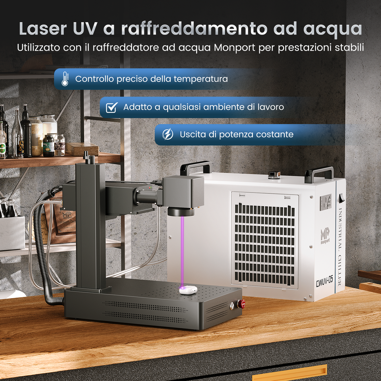 Macchina per incisione e marcatura laser UV Monport GM 6W