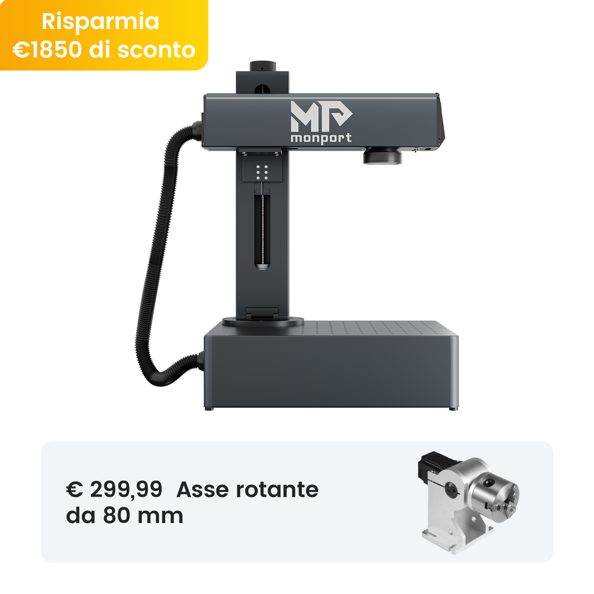 Monport GA migliora la macchina di incisione e di marker con un laser a fibre ottiche MOPA integrato a 30W con connessioni automatiche