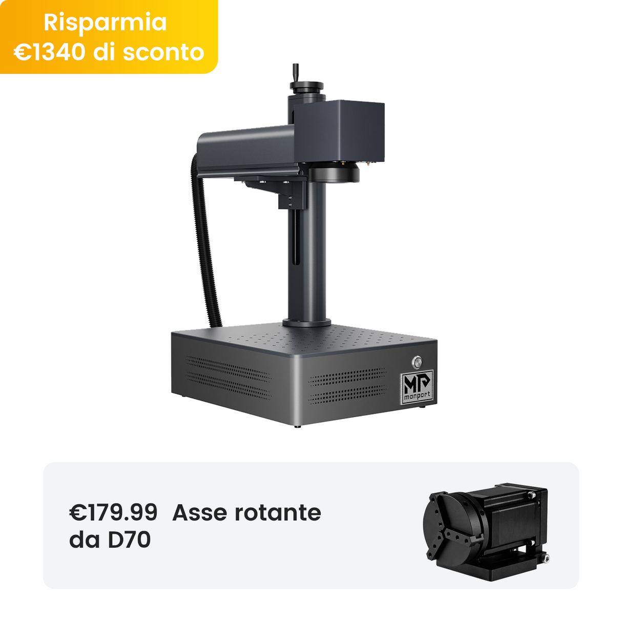 Monport GM 60W Incisore e marcatore laser in fibra MOPA integrato