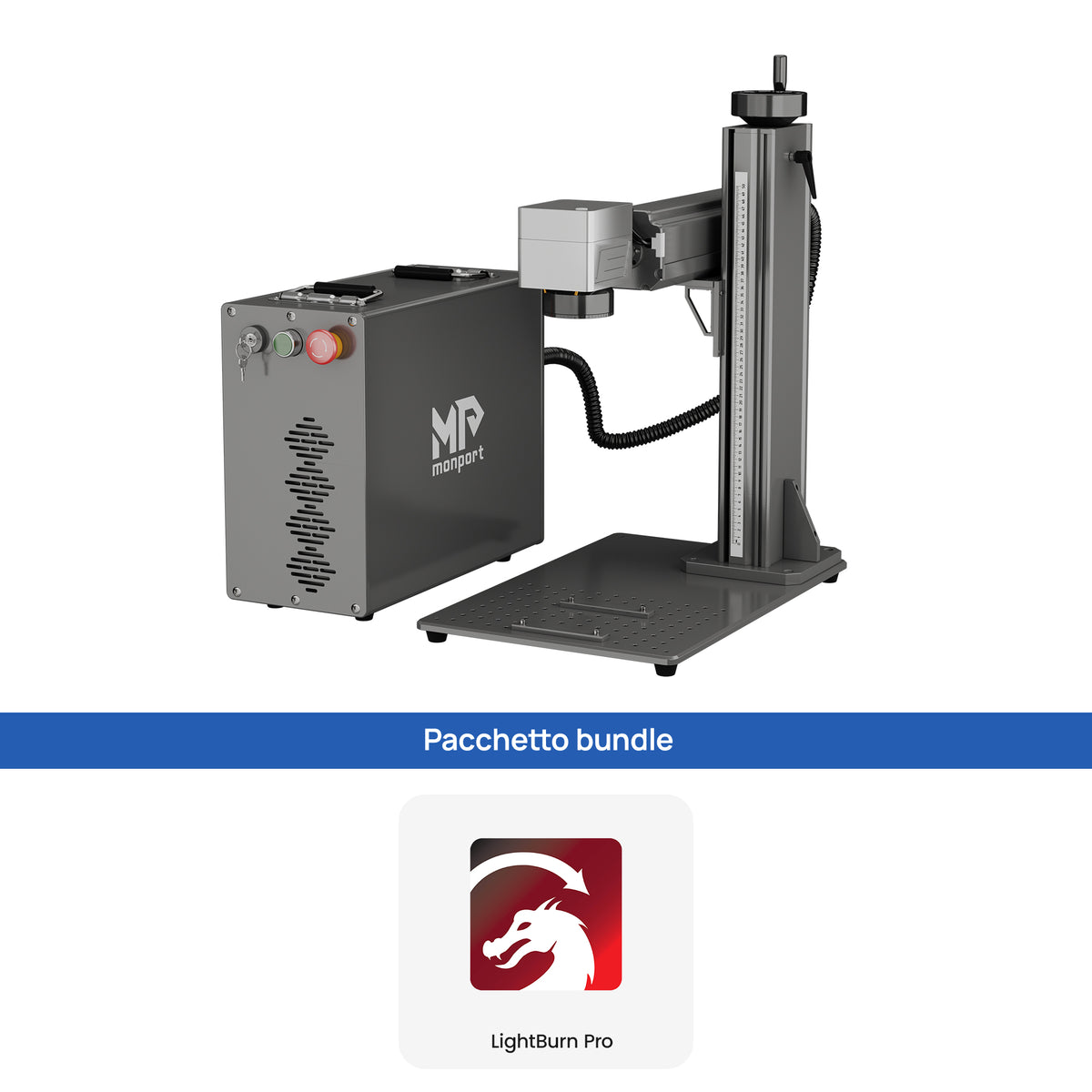 Monport GPro Vision 60W Laser per incisione e marcatura in fibra MOPA Split con Visione Intelligente 16MP e Messa a fuoco automatica