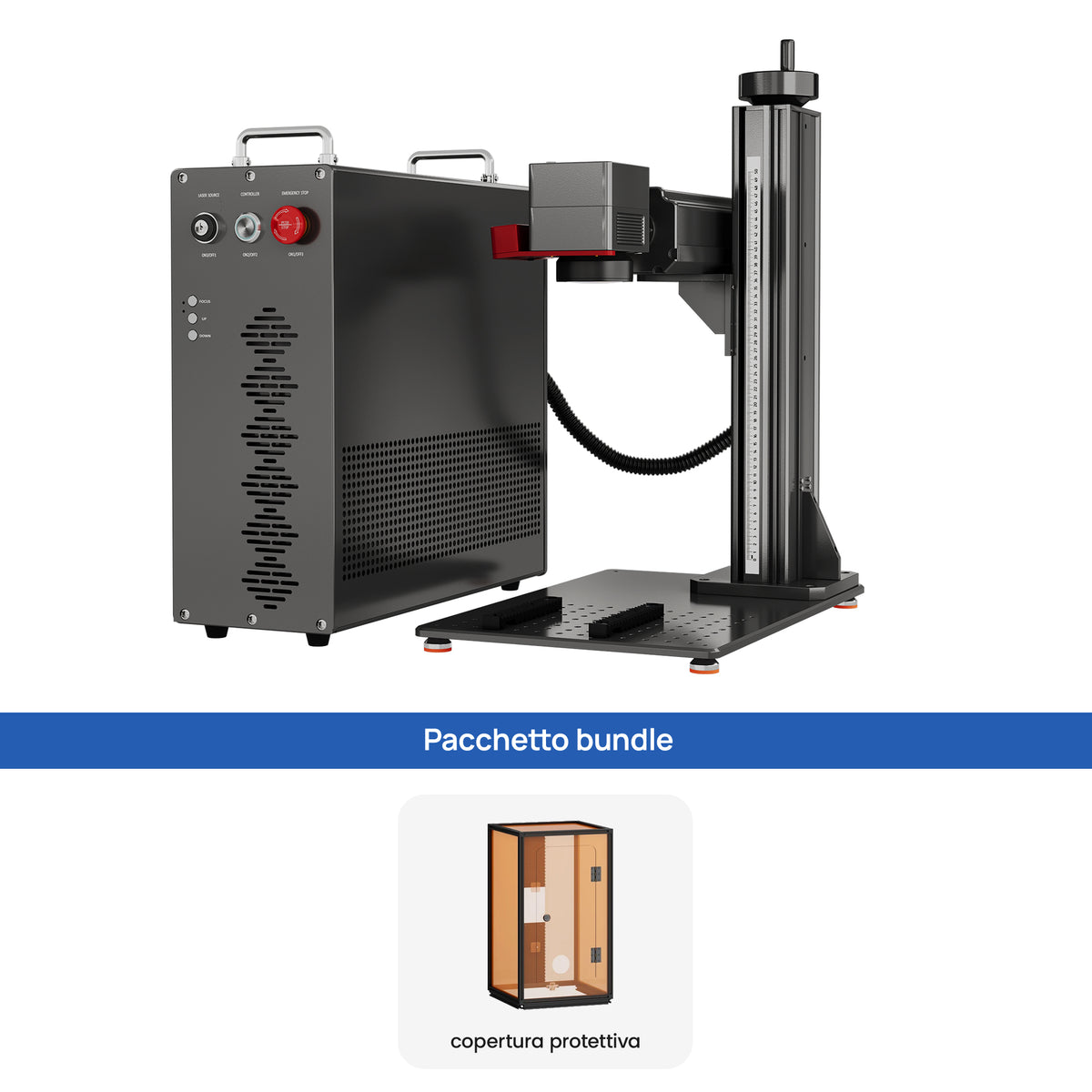 Monport GPro Vision 200W Laser per incisione e marcatura in fibra MOPA Split con Visione Intelligente 16MP e Messa a fuoco automatica