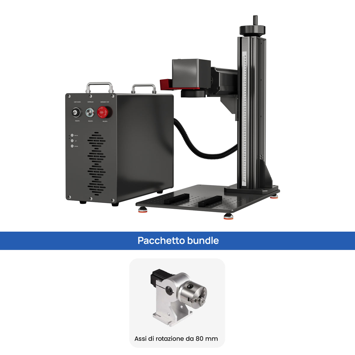Monport GPro Vision 100W Laser per incisione e marcatura in fibra MOPA Split con Visione Intelligente 16MP e Messa a fuoco automatica