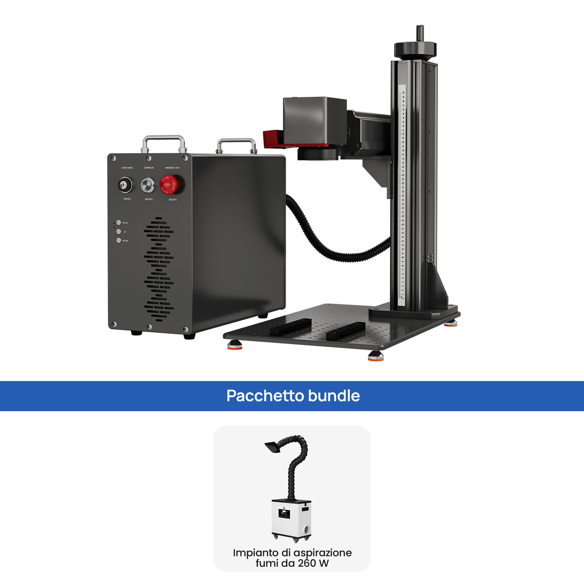 Monport GPro Vision 100W Laser per incisione e marcatura in fibra MOPA Split con Visione Intelligente 16MP e Messa a fuoco automatica