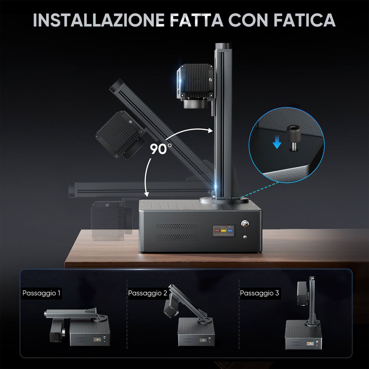Monport GA migliora la macchina di incisione e di marker con un laser a fibre ottiche MOPA integrato a 60W con connessioni automatiche