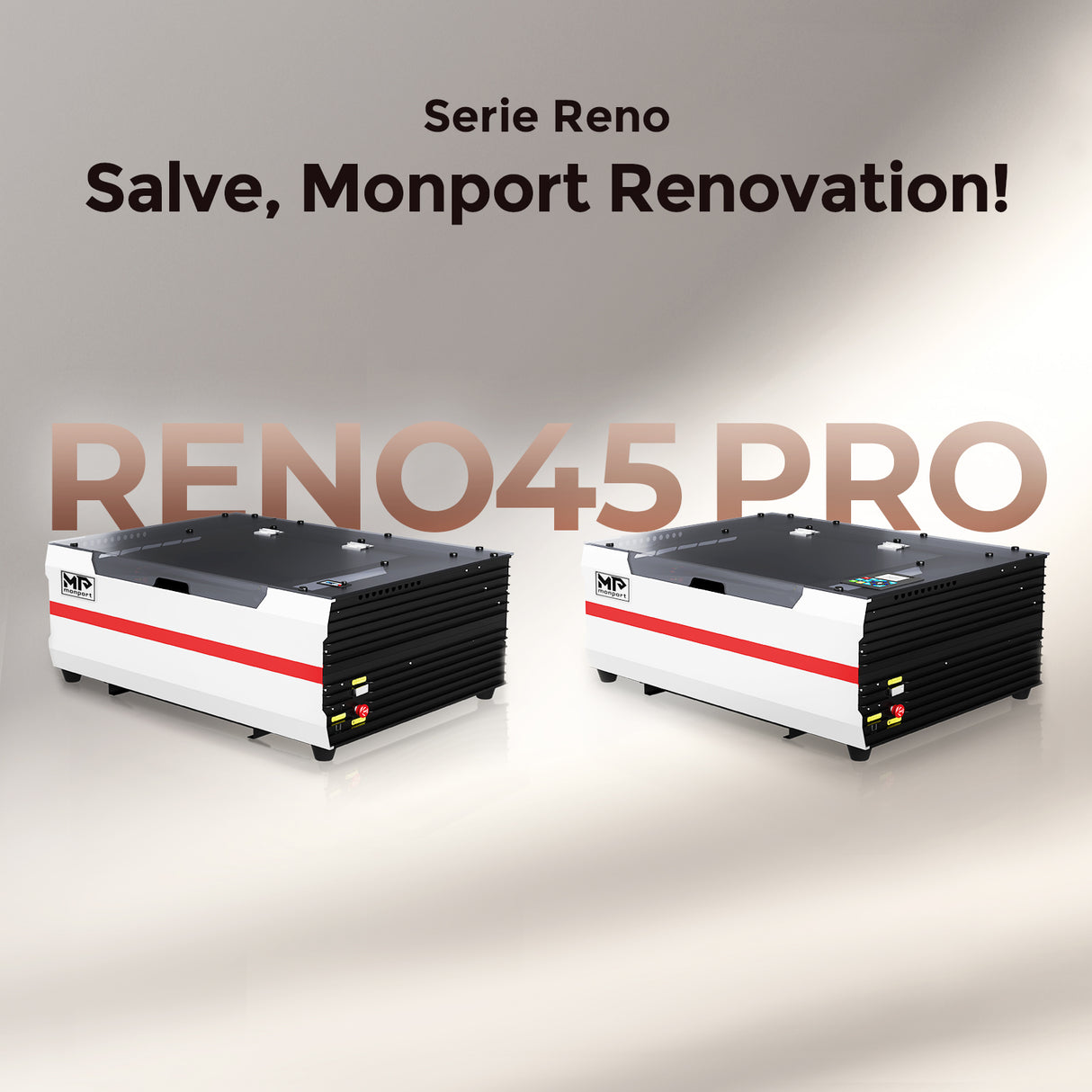 Incisore e taglierina laser CO2 da tavolo Monport Reno45 Pro da 45 W (16" X 12") con nuovissima messa a fuoco semi-automatica