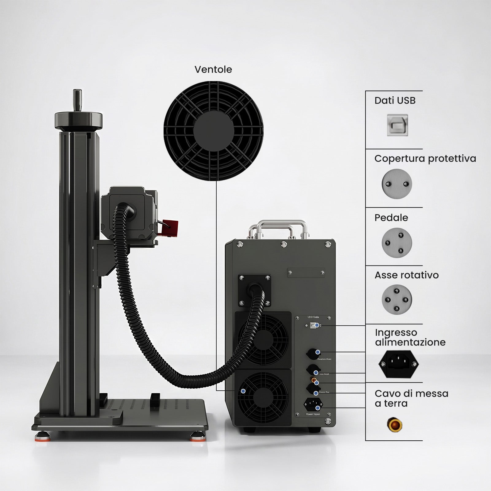 Monport GPro Vision 60W Laser per incisione e marcatura in fibra MOPA Split con Visione Intelligente 16MP e Messa a fuoco automatica