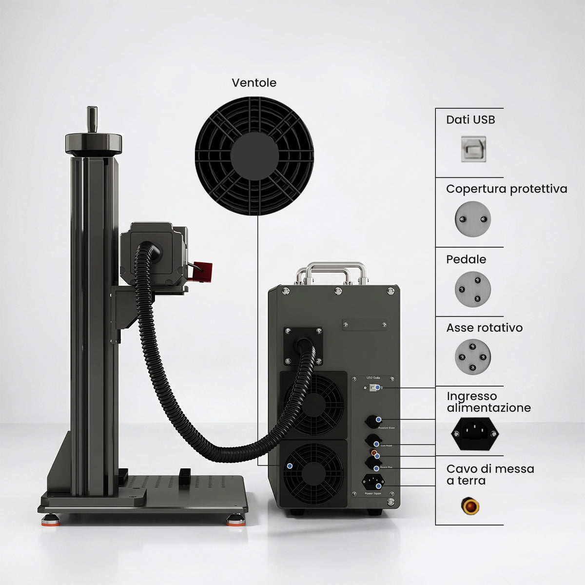 Monport GPro Vision 60W Laser per incisione e marcatura in fibra MOPA Split con Visione Intelligente 16MP e Messa a fuoco automatica