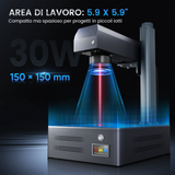 Macchina per incisione e marcatura laser a fibra integrata Monport GM 30W Pro con messa a fuoco automatica - Macchina