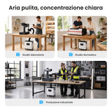 Monport Aspiratore fumi laser 260W con sistema di filtrazione a 4 stadi – Per macchine incisori laser CO₂ e a fibra