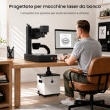 Monport Aspiratore Fumi Laser 200W con Filtrazione a 4 Strati per Incisori Laser CO2 e Fibra