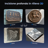 Incisore e marcatore laser a fibra ottica Monport GT 30W con messa a fuoco automatica (5.9“ x 5.9”)