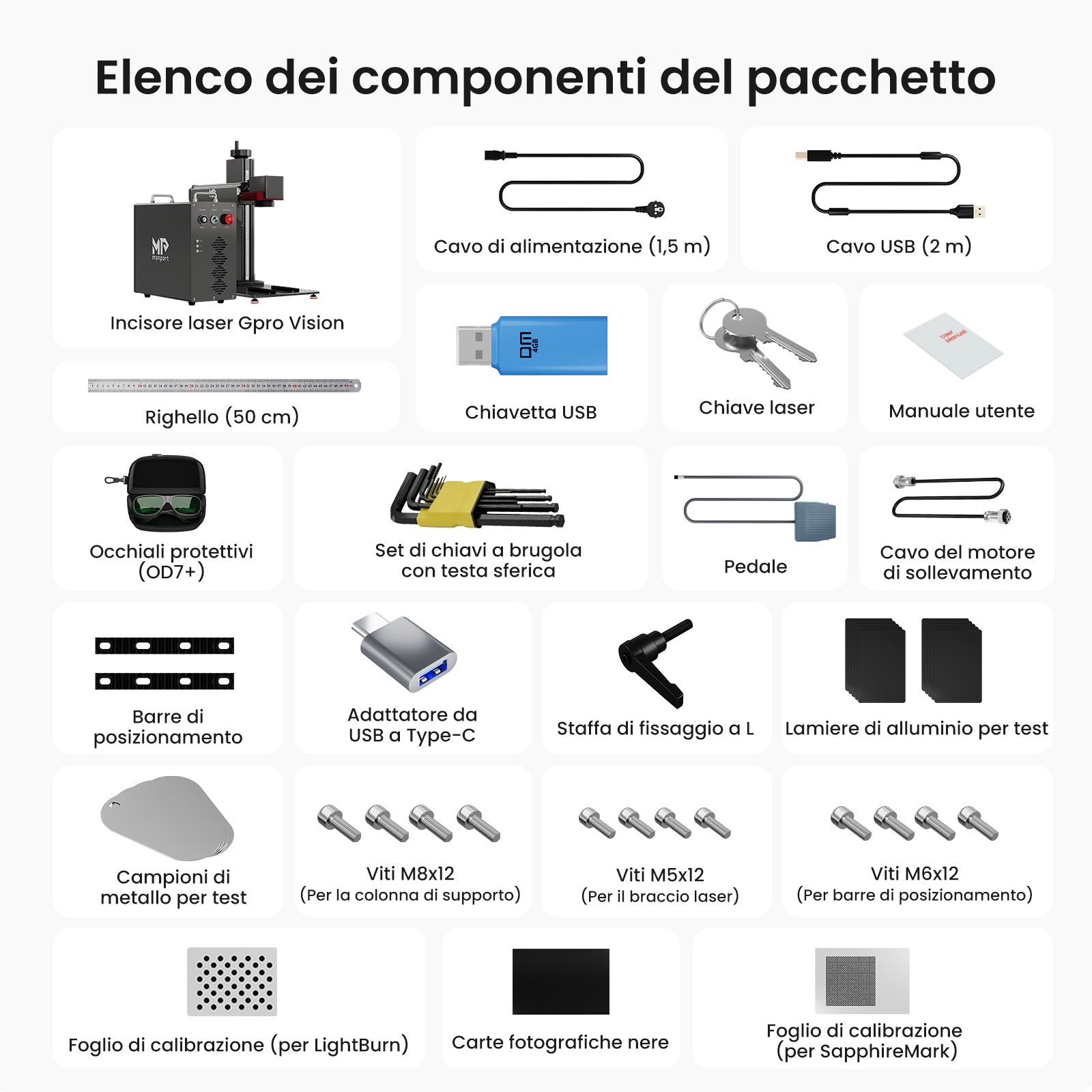 Monport GPro Vision 60W Laser per incisione e marcatura in fibra MOPA Split con Visione Intelligente 16MP e Messa a fuoco automatica