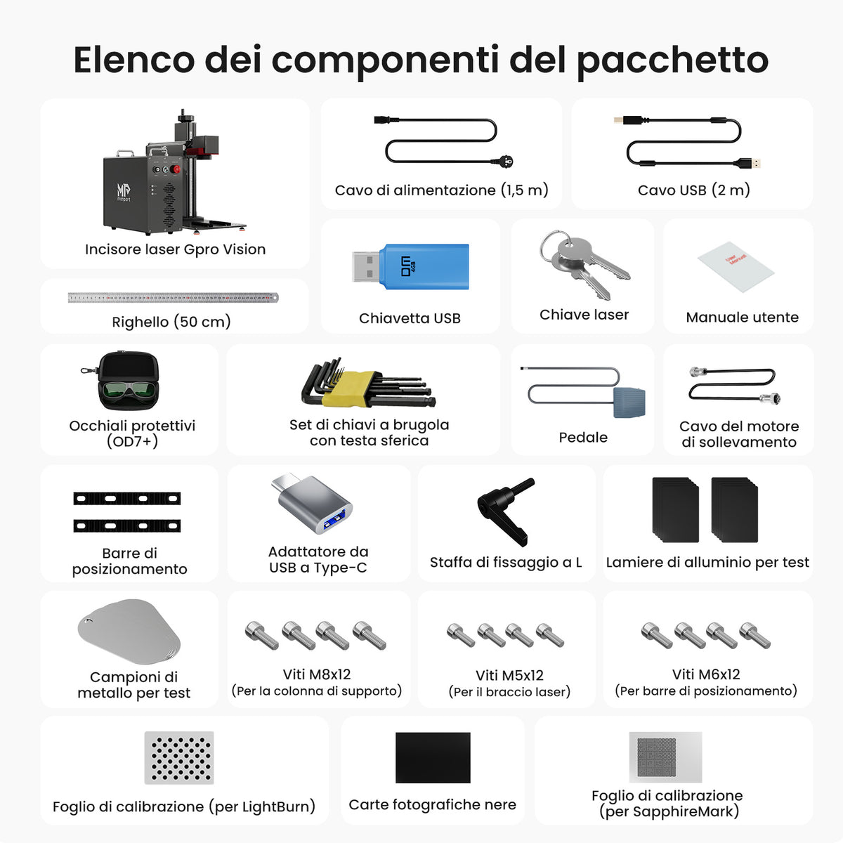 Monport GPro Vision 60W Laser per incisione e marcatura in fibra MOPA Split con Visione Intelligente 16MP e Messa a fuoco automatica