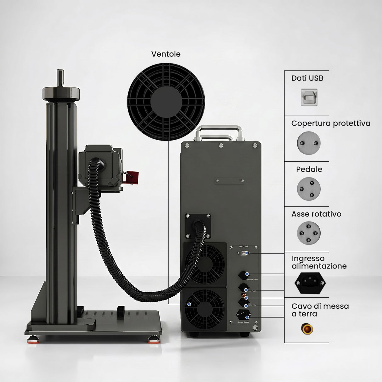 Monport GPro Vision 200W Laser per incisione e marcatura in fibra MOPA Split con Visione Intelligente 16MP e Messa a fuoco automatica