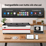 Monport Reno45 Pro Vision Aggiornato 45W Incisore & Tagliatore Laser CO₂ con Raffreddamento ad Acqua Integrato & Fotocamera HD da 8 MP