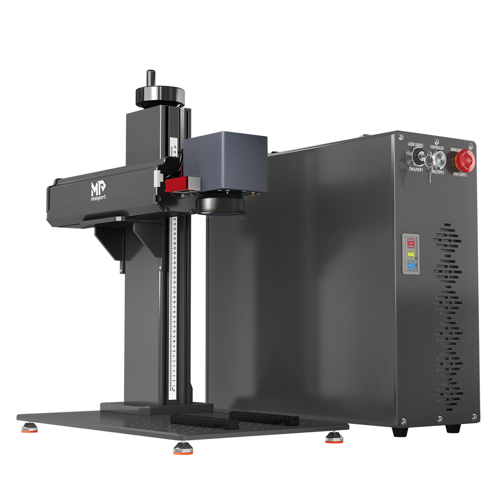 Monport GT 200W Split MOPA & Incisore laser a fibra con messa a fuoco automatica & Macchina per marcatura a colori