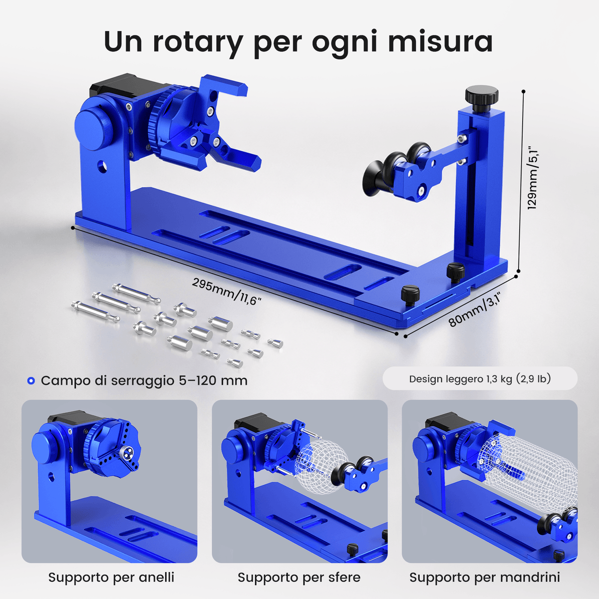 Asse rotativo multifunzionale migliorato per Reno/Gpro Vision