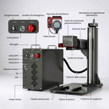 Monport GPro Vision 100W Laser per incisione e marcatura in fibra MOPA Split con Visione Intelligente 16MP e Messa a fuoco automatica