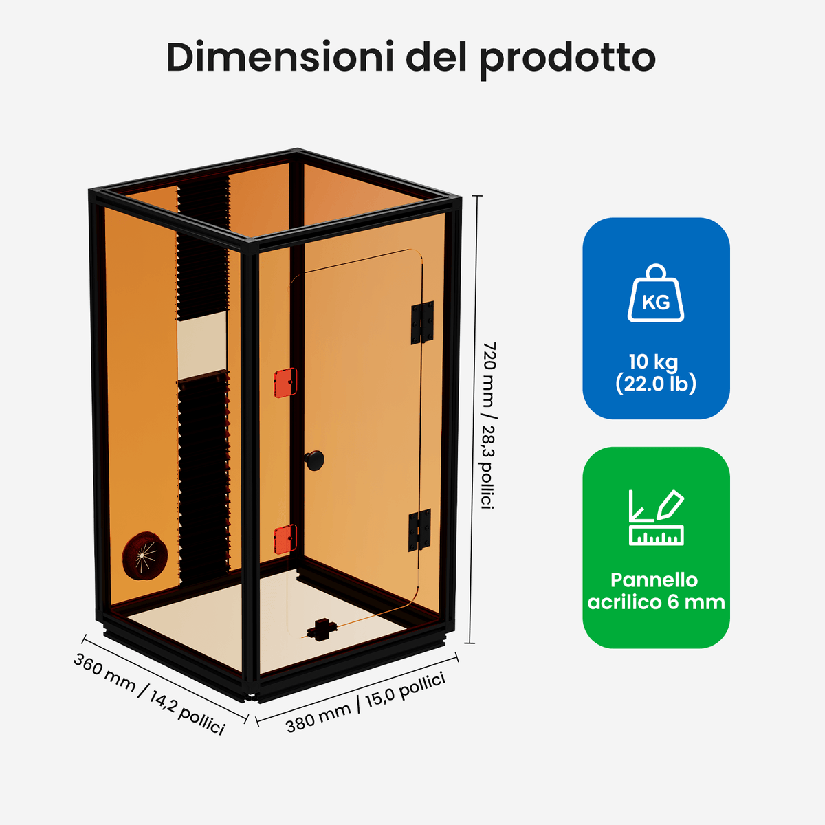 Contenitore per incisore laser Monport per laser a fibra GT e GPro (con interruttore di protezione della porta)