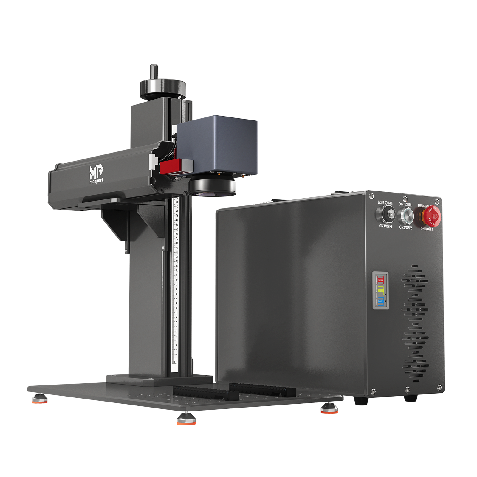 Monport GT 60W Macchina separata per incisione e marcatura a colori con laser a fibra MOPA e messa a fuoco automatica