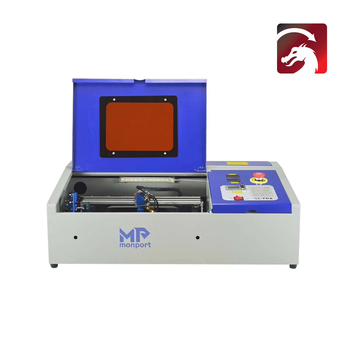 Incisore e taglierina laser CO2 Monport 40W Pro Lightburn-assistita (12" X 8") con assistenza ad aria