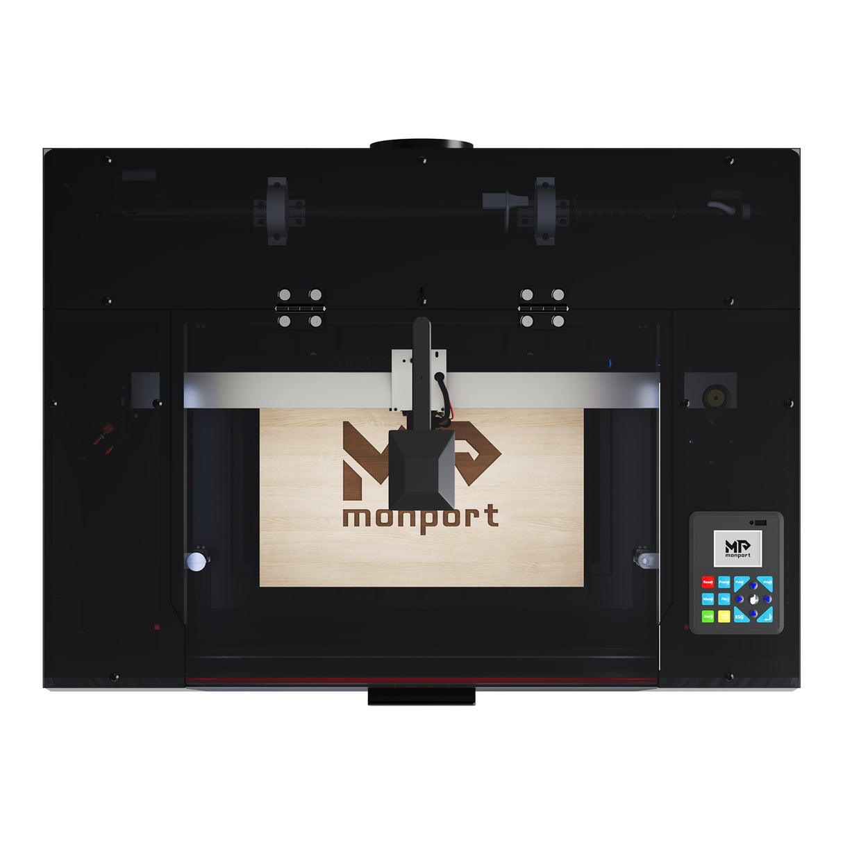 Monport Reno45 Pro Vision 45W Incisore e Cutter CO2 da Scrivania (16" X 12") con Fotocamera HD da 8MP e Messa a Fuoco Automatica Assistita Magneticamente