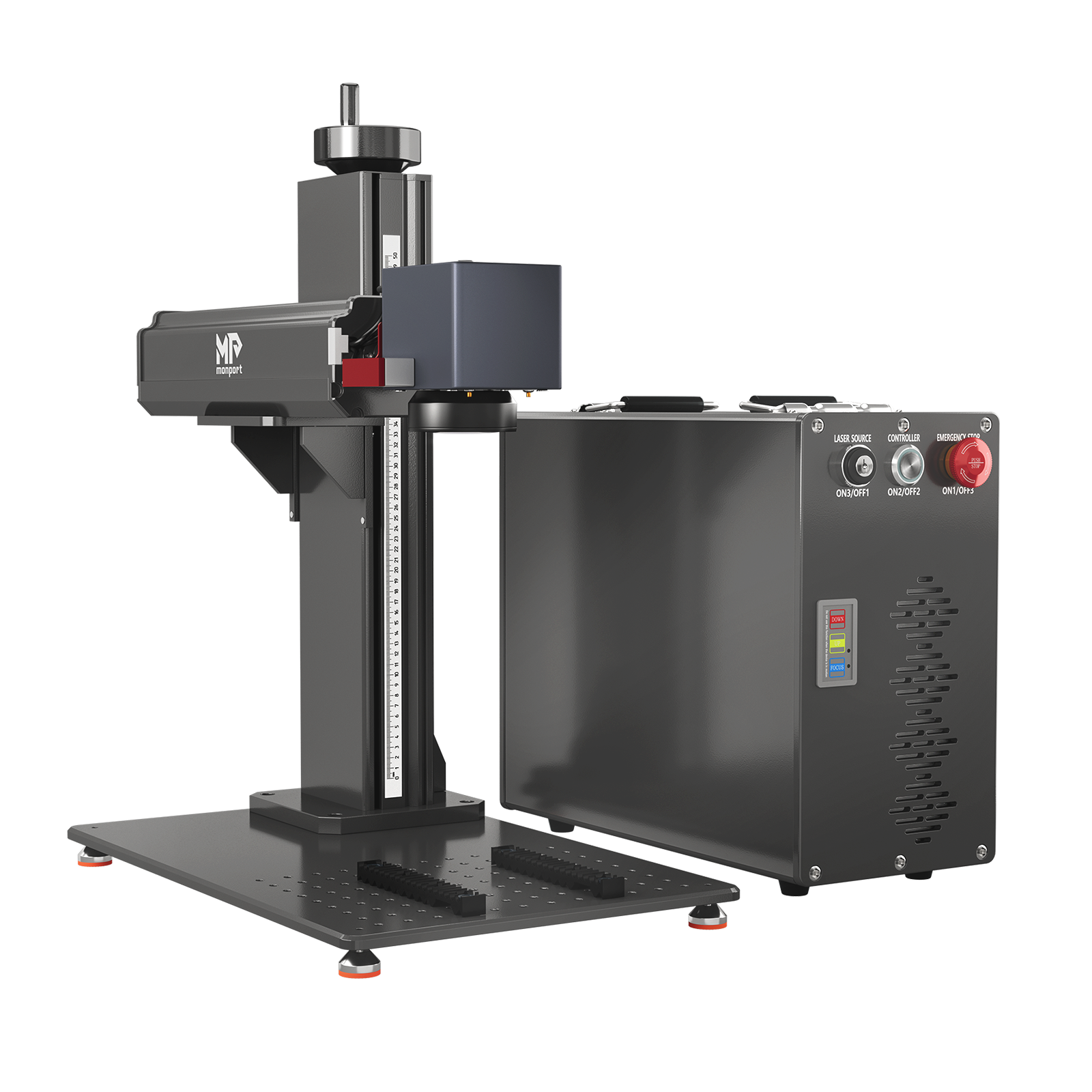 Monport GT 60W Macchina separata per incisione e marcatura a colori con laser a fibra MOPA e messa a fuoco automatica