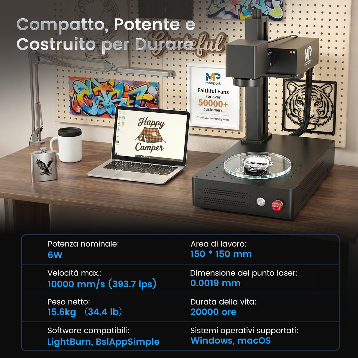Macchina per incisione e marcatura laser UV Monport GM 6W