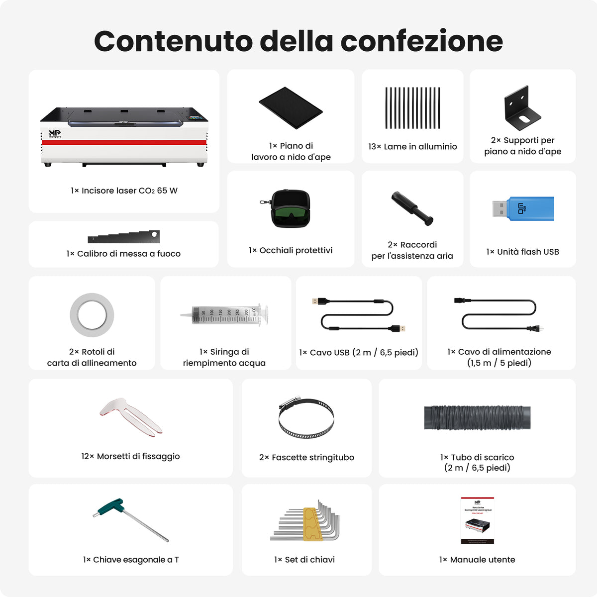 Monport Reno65 Pro 65W Incisore Laser CO₂ Aggiornato (24" × 16") con Raffreddamento ad Acqua, Assistenza Aria Integrata e Ripresa dell’Incisione dopo un’Interruzione di Corrente