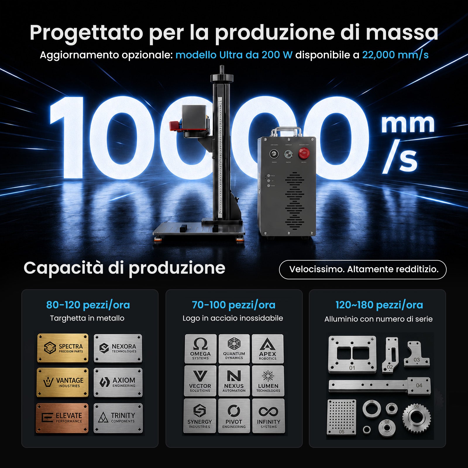 Monport GPro Vision 60W Laser per incisione e marcatura in fibra MOPA Split con Visione Intelligente 16MP e Messa a fuoco automatica