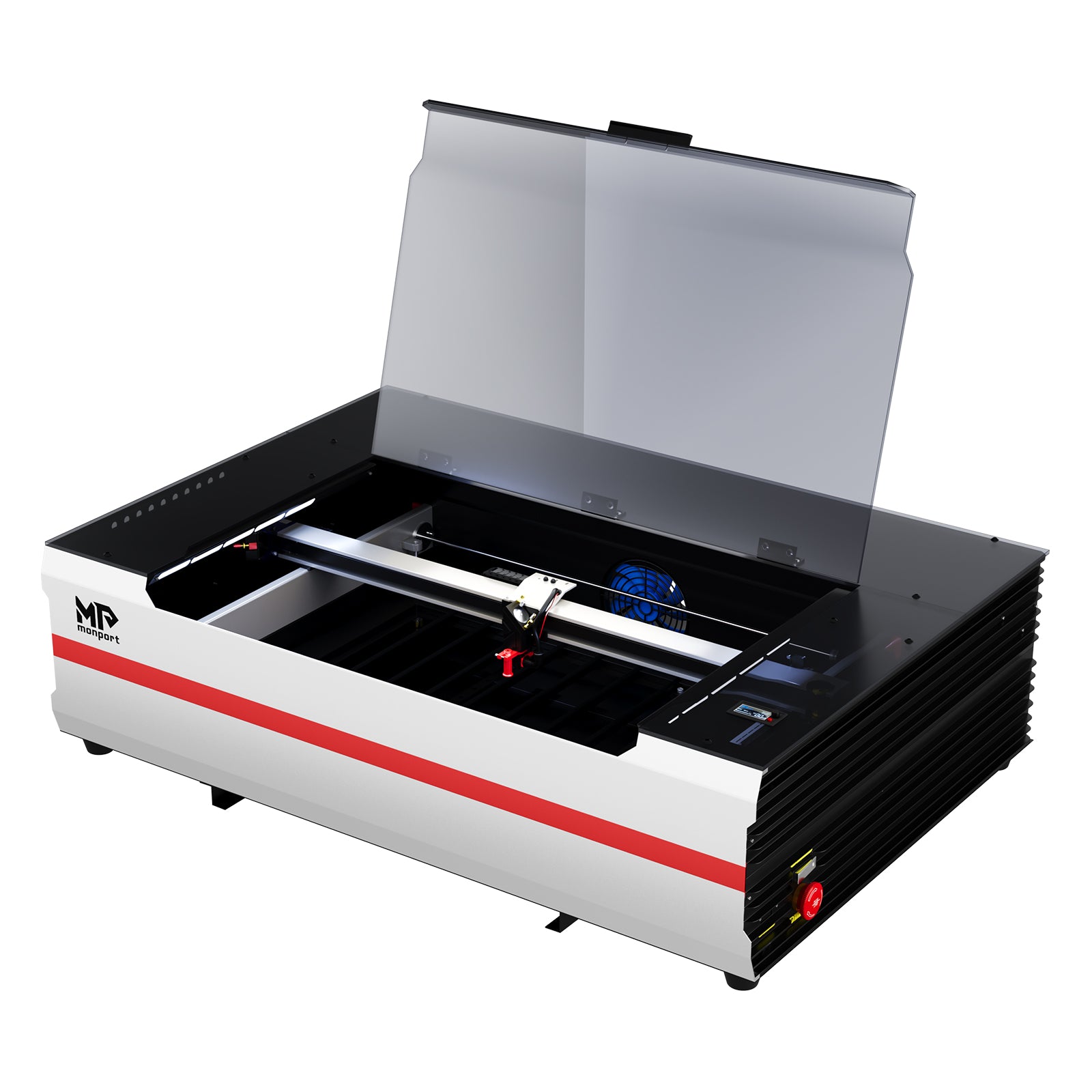 Incisore e taglierina laser CO2 da tavolo Monport Reno65 65W (24“ X 16”) con nuovo semi-autofocus