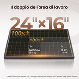 Monport Reno65 Pro Vision 65W Incisore e taglierina laser CO2 da tavolo (24“ X 16”) con fotocamera HD da 8 MP e autofocus assistito magneticamente