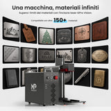 Monport GPro Vision 100W Laser per incisione e marcatura in fibra MOPA Split con Visione Intelligente 16MP e Messa a fuoco automatica
