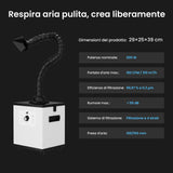 Monport Aspiratore Fumi Laser 200W con Filtrazione a 4 Strati per Incisori Laser CO2 e Fibra